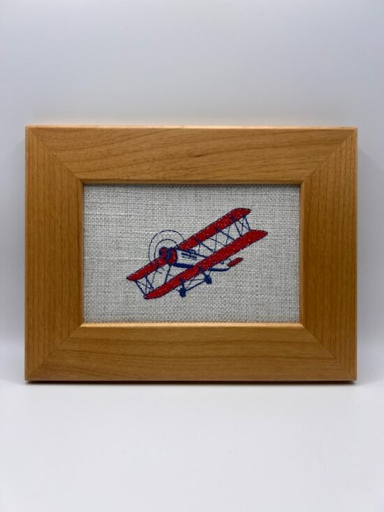 Simply Quilted Other - Homemade Airplane Framed 4X6 Embroidery Art